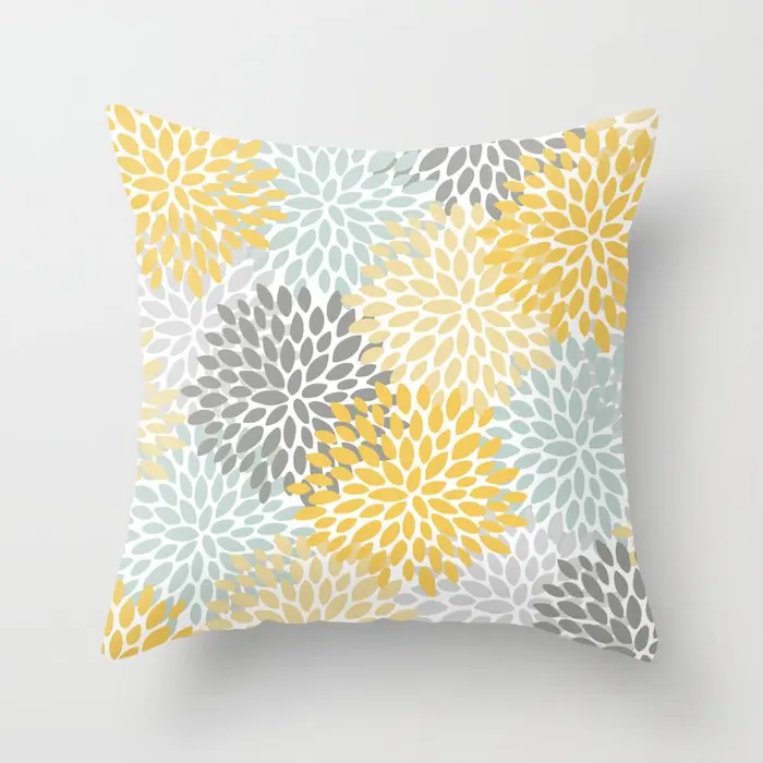 Floral Pattern Yellow Pale Aqua Blue and Gray Decor Pillow Cushion Covers Square Pillowcase for Sofa Cotton Linen Pillow Cover
Floral Pattern Yellow Pale Aqua Blue and Gray Decor Pillow Cushion Covers Square Pillowcase for Sofa Cotton Linen Pillow Cover
