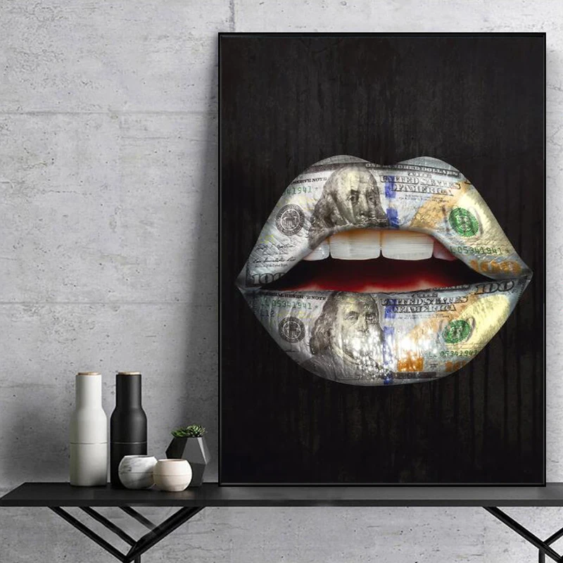 Street Graffiti Art Money on Mouth Inspirational Posters and Prints Canvas Paintings Wall Art Pictures Cuadros for Living Room
Street Graffiti Art Money on Mouth Inspirational Posters and Prints Canvas Paintings Wall Art Pictures Cuadros for Living Room