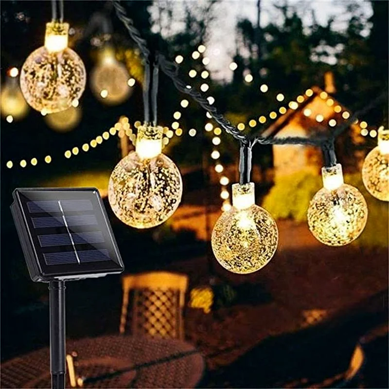 Outdoor Solar Garland Globe Crystal Ball Lighting Ropes Fairy Lights Garden Posters for Outside Patio Balcony Wedding Decoration
Outdoor Solar Garland Globe Crystal Ball Lighting Ropes Fairy Lights Garden Posters for Outside Patio Balcony Wedding Decoration
