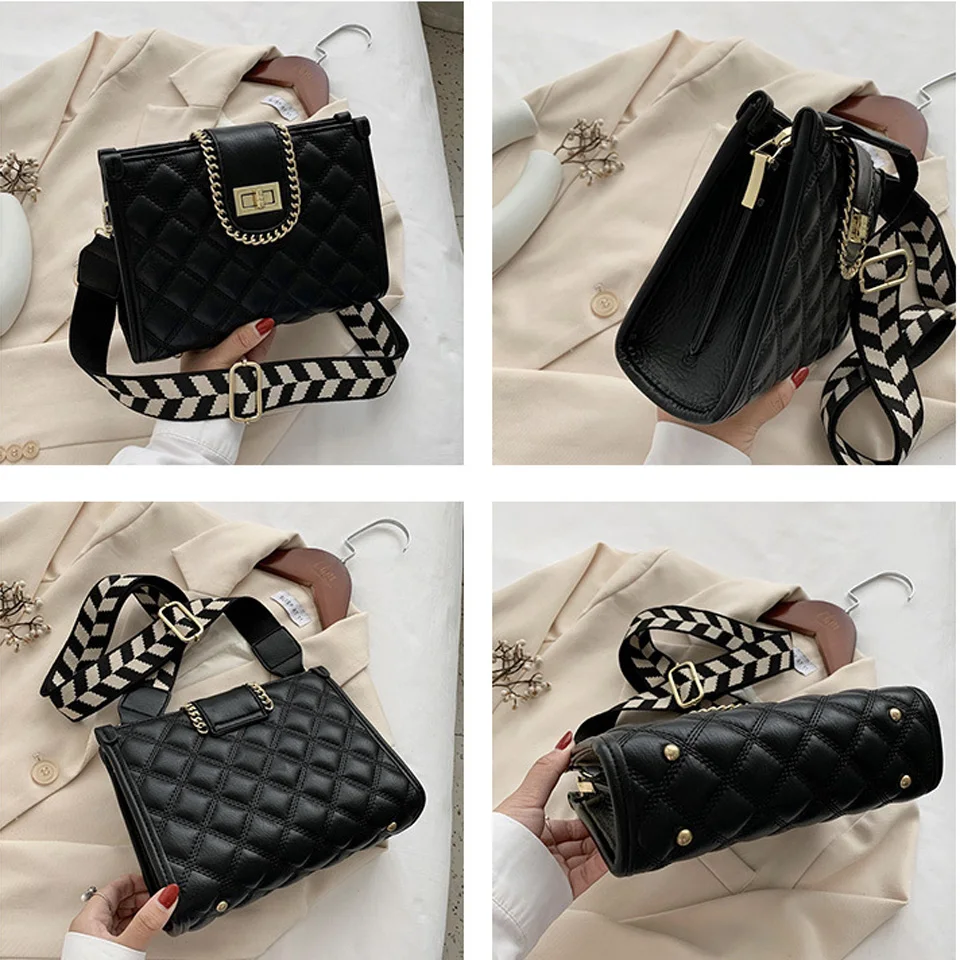 Women Fashion Luxury Crossbody Shoulder Bags Handbags Purse Wide Strap Messenger Bags 2021 Lady Designer PU Leather Diamond Bag
Women Fashion Luxury Crossbody Shoulder Bags Handbags Purse Wide Strap Messenger Bags 2021 Lady Designer PU Leather Diamond Bag