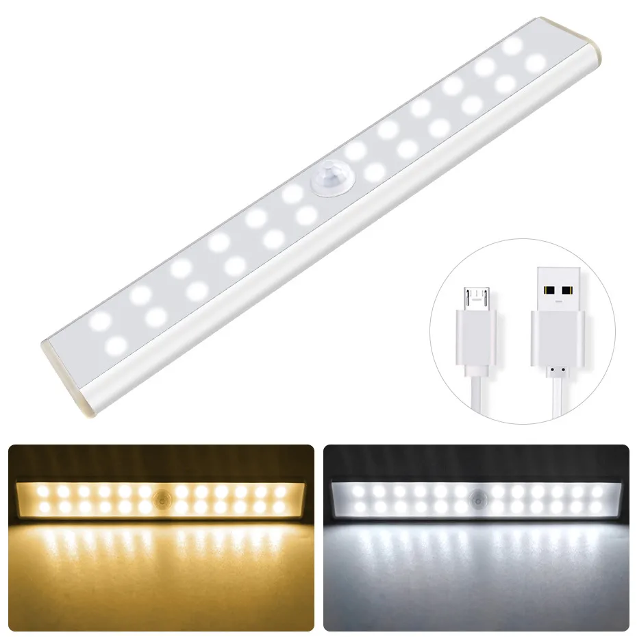 USB Rechargeable 24/40/60 LEDs PIR Motion Sensor Lamp LED Under Cabinet Light for Wardrobe Cupboard Closet Kitchen Night Lights
USB Rechargeable 24/40/60 LEDs PIR Motion Sensor Lamp LED Under Cabinet Light for Wardrobe Cupboard Closet Kitchen Night Lights