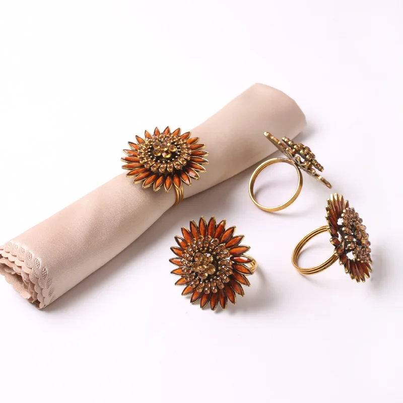 10PCS metal innovative flower shape napkin ring brown diamond imitation napkin ring table decoration western food party accessor
10PCS metal innovative flower shape napkin ring brown diamond imitation napkin ring table decoration western food party accessor