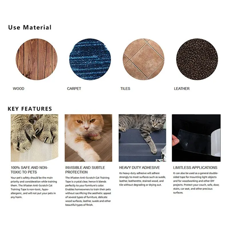 Cat Scratching Tape Anti Scratch Durable Sticker Cat Furniture Clear Carpet Sofa Protection Furniture Pet Training Seats
Cat Scratching Tape Anti Scratch Durable Sticker Cat Furniture Clear Carpet Sofa Protection Furniture Pet Training Seats