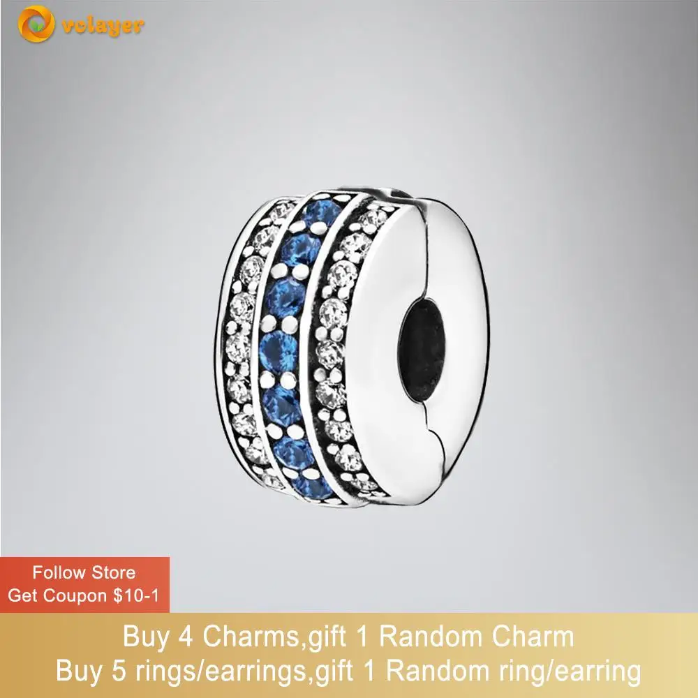 Volayer 925 Sterling Silver Beads Sparkling Blue Line Clip Charms fit Original Pandora Bracelets Women DIY Jewelry
Volayer 925 Sterling Silver Beads Sparkling Blue Line Clip Charms fit Original Pandora Bracelets Women DIY Jewelry