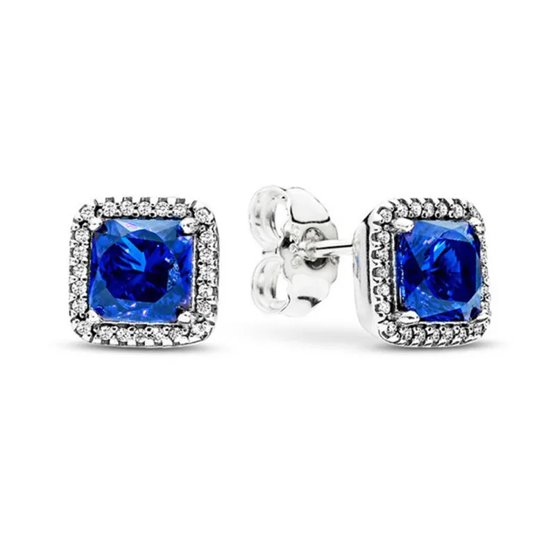 Original 925 Sterling Silver Pan Earring Blue Fashion Square With Crystal Earrings For Women Wedding Gift Fashion Jewelry
Original 925 Sterling Silver Pan Earring Blue Fashion Square With Crystal Earrings For Women Wedding Gift Fashion Jewelry