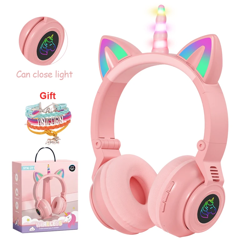 Unicorn Headphones for Children LED Wireless Headphones With Noise Reduction Microphone Adjustable Headband Headphones Kids Gift
Unicorn Headphones for Children LED Wireless Headphones With Noise Reduction Microphone Adjustable Headband Headphones Kids Gift