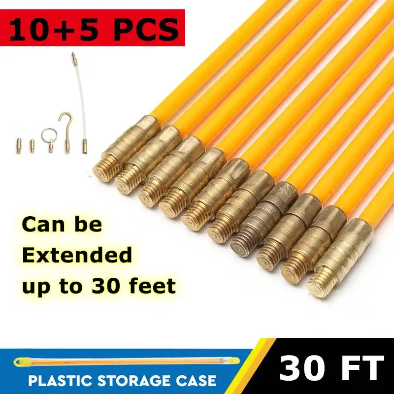 10Pcs/Set 4mm Fiberglass Cable Push Puller Running Cable Wire Kit Wall Electrical Cable Installing Rods Wiring Accessories
10Pcs/Set 4mm Fiberglass Cable Push Puller Running Cable Wire Kit Wall Electrical Cable Installing Rods Wiring Accessories