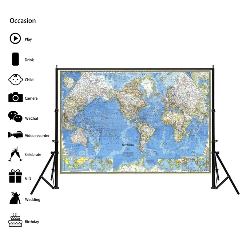 1piece A1 Non Woven Paper 1970 World Map Poster DIY Map Chart Home Decoration Wall Sticker for Education Office Supplies
1piece A1 Non Woven Paper 1970 World Map Poster DIY Map Chart Home Decoration Wall Sticker for Education Office Supplies