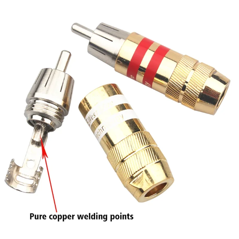 4pcs 8PCS 20PCS 50PCS 100PCS gold-plated signal cable plug power amplifier signal cable plug fever audio RCA lotus plug 4.6
4pcs 8PCS 20PCS 50PCS 100PCS gold-plated signal cable plug power amplifier signal cable plug fever audio RCA lotus plug 4.6