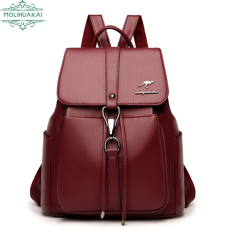 New Women's Designer Backpack Casual Back Pack for Women High Quality Leather Backpacks Female School Bags for Teenage Girls Sac
New Women's Designer Backpack Casual Back Pack for Women High Quality Leather Backpacks Female School Bags for Teenage Girls Sac