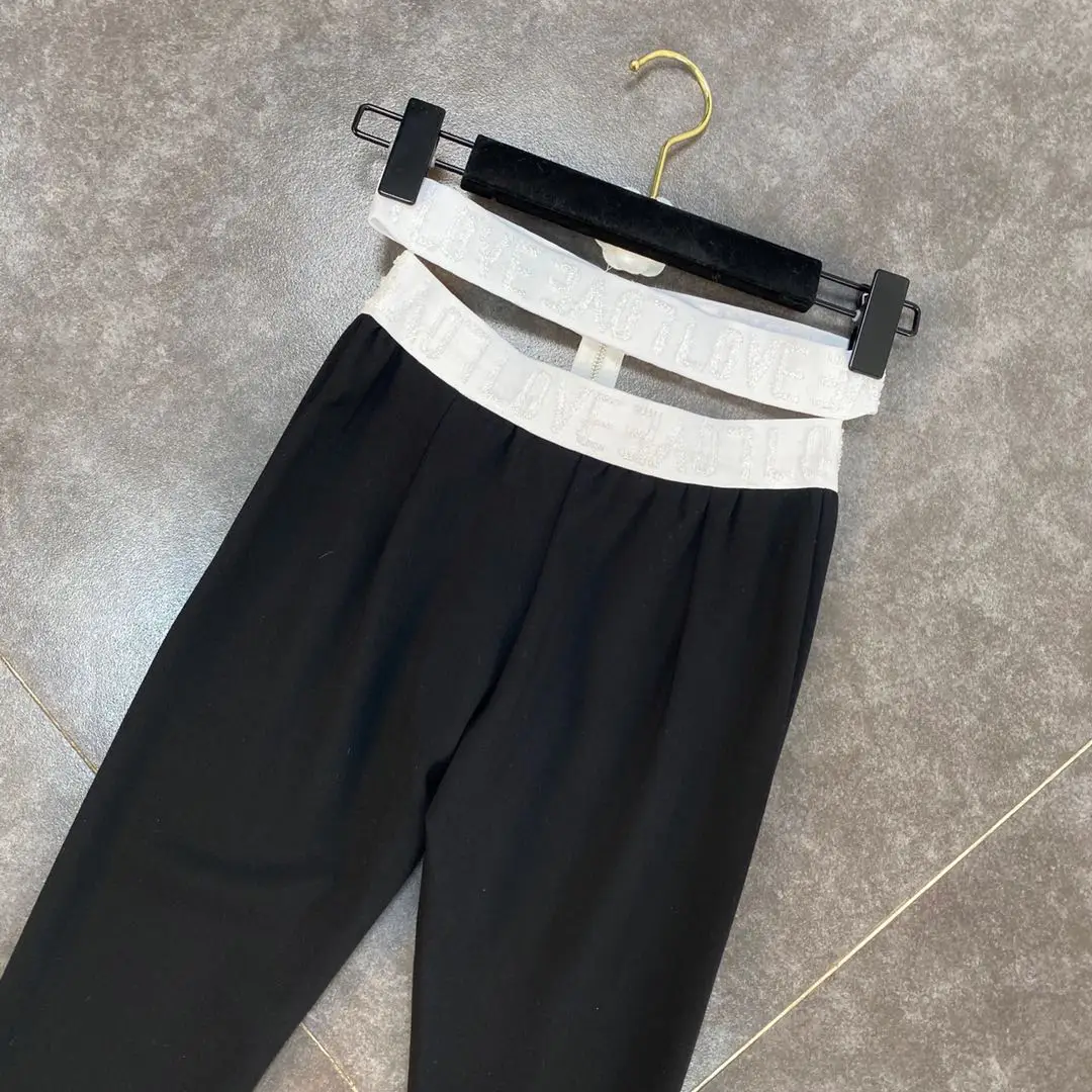 ZCSMLL black pants for women 2021 spring hollow letter bandage waist hollow tight legs were thin and high leggings 
ZCSMLL black pants for women 2021 spring hollow letter bandage waist hollow tight legs were thin and high leggings