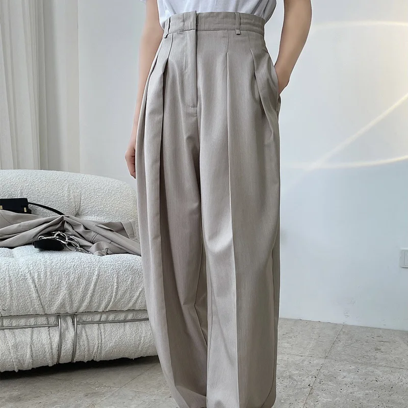 Spring and autumn women's casual solid color high waist loose wide-leg pants
Spring and autumn women's casual solid color high waist loose wide-leg pants