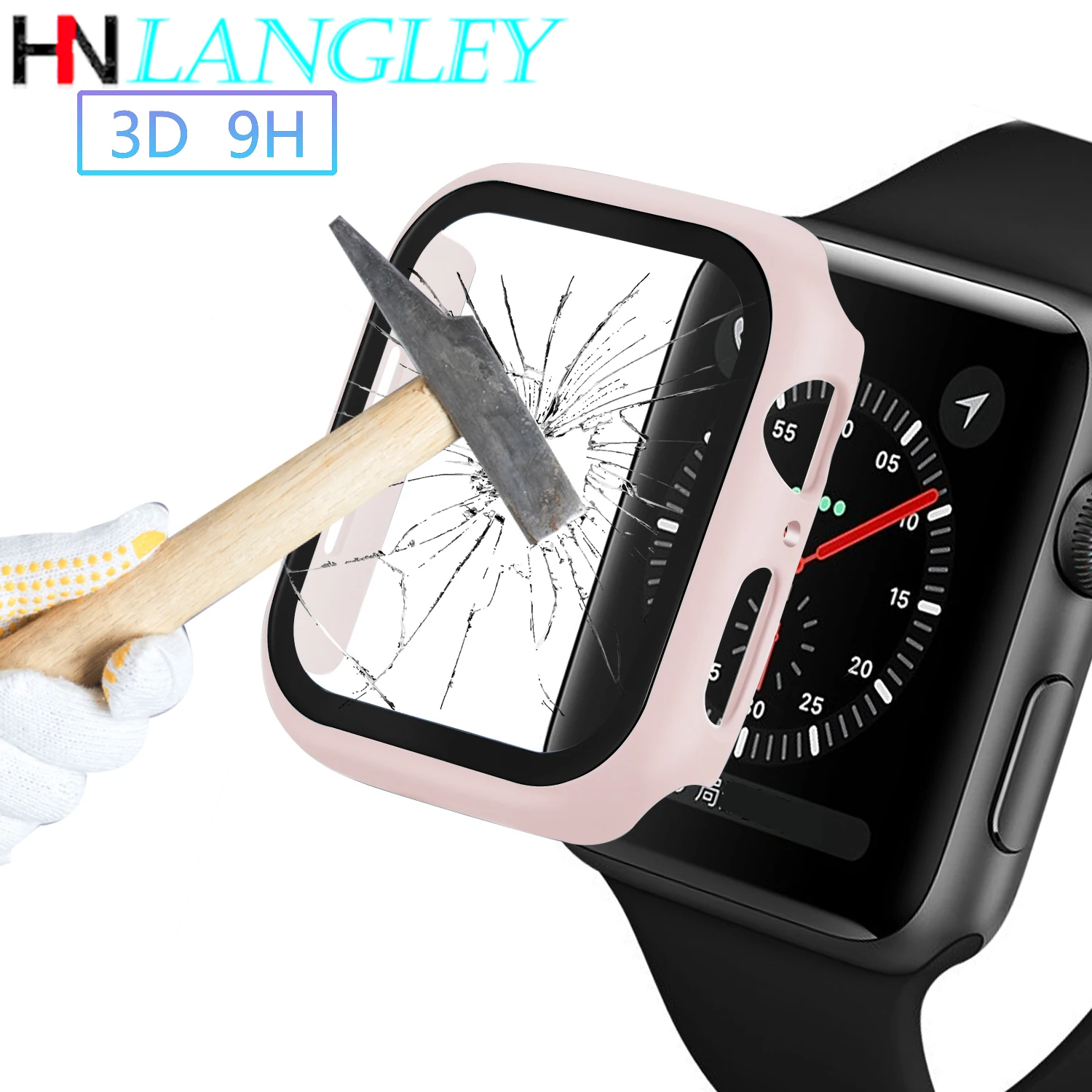 2 в 1 чехол для часов и стекло экрана Apple Watch 5/4 40 мм/44 мм из поликарбоната стеклянная
