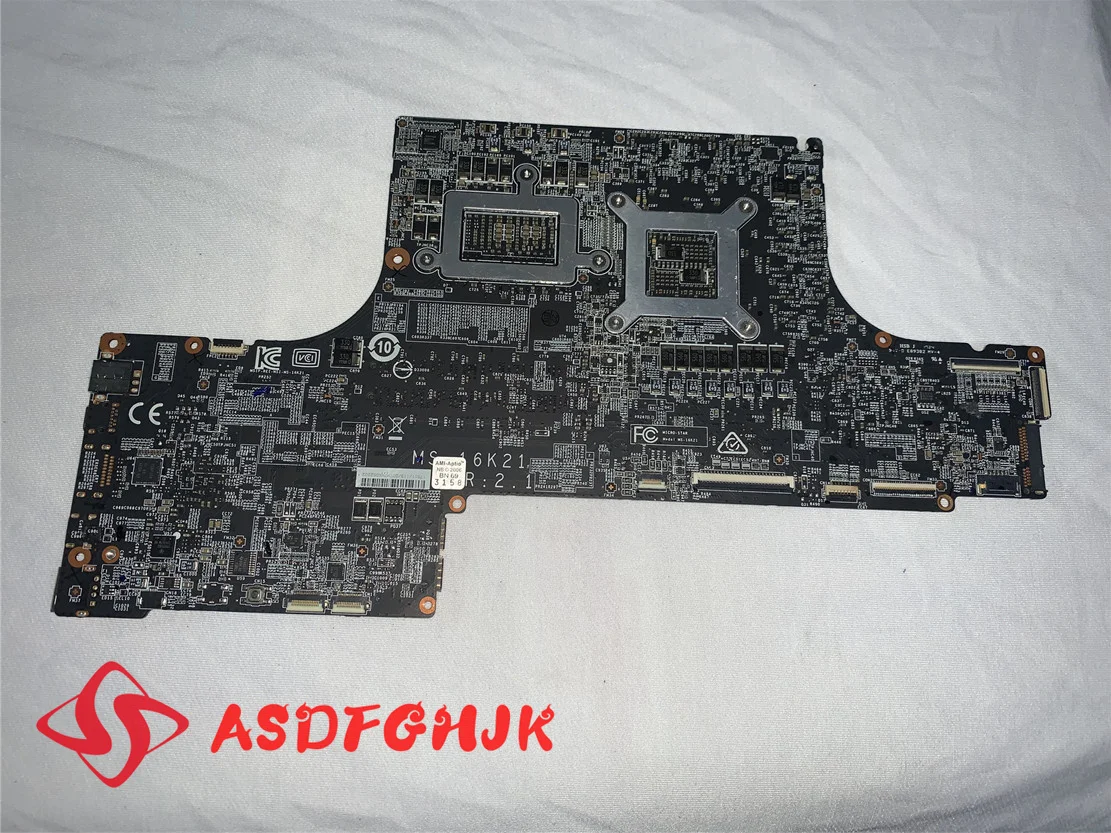 Original MS-16K21 For MSI GS63 GS63VR GS73 GS73VR MS-16K2 MS-17B1 notebook motherboard WITH I7-7700HQ AND GTX1060M
Original MS-16K21 For MSI GS63 GS63VR GS73 GS73VR MS-16K2 MS-17B1 notebook motherboard WITH I7-7700HQ AND GTX1060M