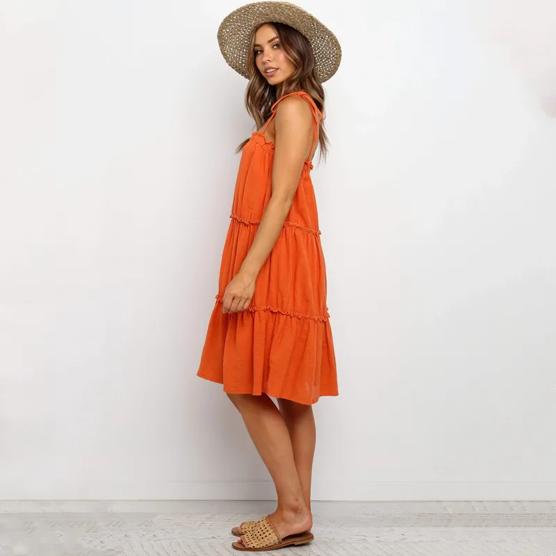 Oufisun Summer Spaghetti Straps Women Dress Casual Solid Backless Sleeveless Female Dresses Simple Patchwork Ruffles Lady Dress
Oufisun Summer Spaghetti Straps Women Dress Casual Solid Backless Sleeveless Female Dresses Simple Patchwork Ruffles Lady Dress