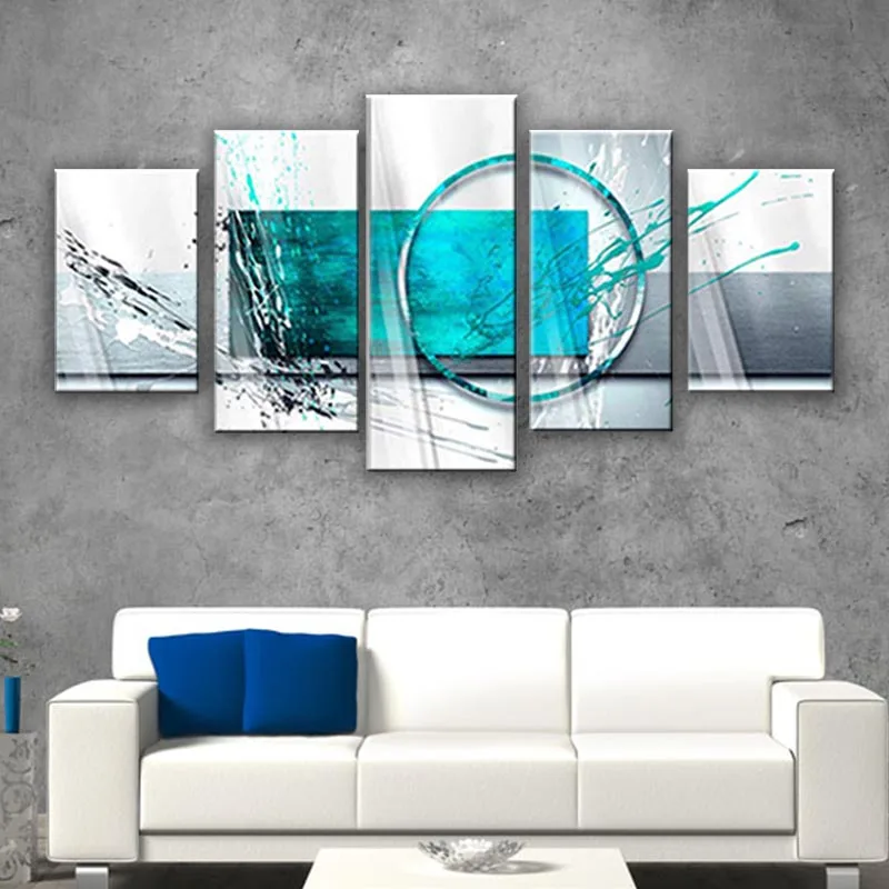Turquoise Expression Abstract Wall Artwork 5 Panels Modern Teal Canvas HD Printed Painting Home Decoration Gifts Nordic Style
Turquoise Expression Abstract Wall Artwork 5 Panels Modern Teal Canvas HD Printed Painting Home Decoration Gifts Nordic Style