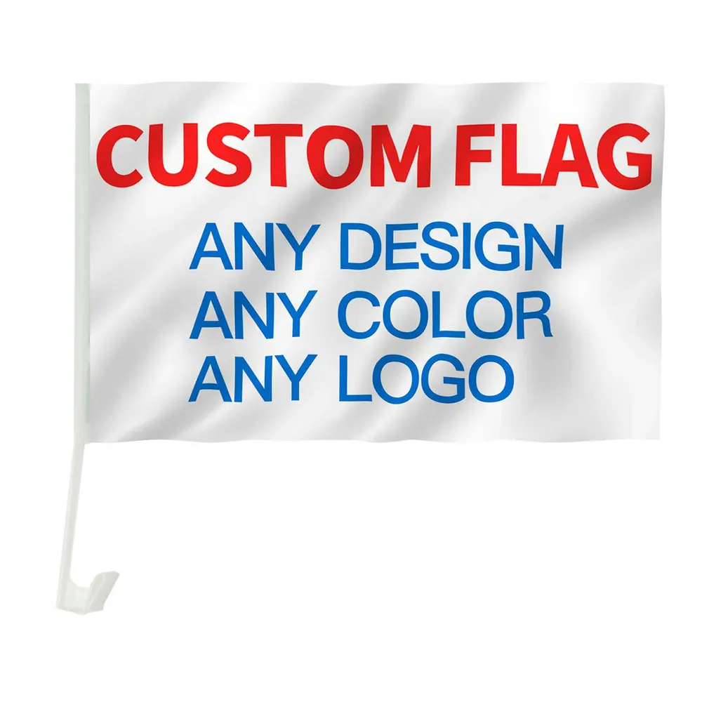 ZXZ 30x45cm custom design car flags Blank Sublimation window mini car flag with plastic flagpole for decoration
ZXZ 30x45cm custom design car flags Blank Sublimation window mini car flag with plastic flagpole for decoration