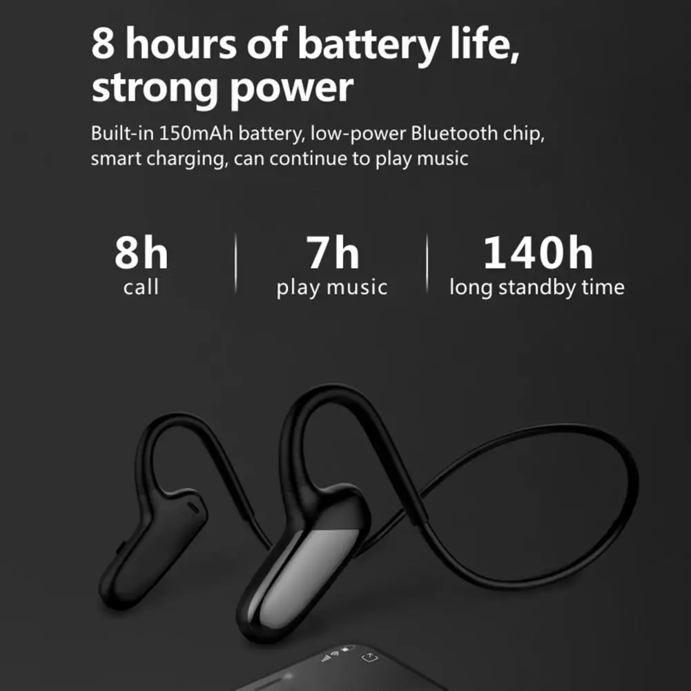 Bluetooth wireless bone conduction headset 5.0 sports headset with microphone stereo, compatible with all Bluetooth devices
Bluetooth wireless bone conduction headset 5.0 sports headset with microphone stereo, compatible with all Bluetooth devices