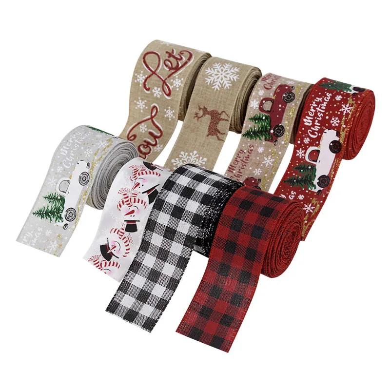 500cm/roll Imitation Linen Christmas Ribbon Red Black Plaid Snowflake Car Elk Snowman Printed Ribbon DIY Decoration Accessories
500cm/roll Imitation Linen Christmas Ribbon Red Black Plaid Snowflake Car Elk Snowman Printed Ribbon DIY Decoration Accessories