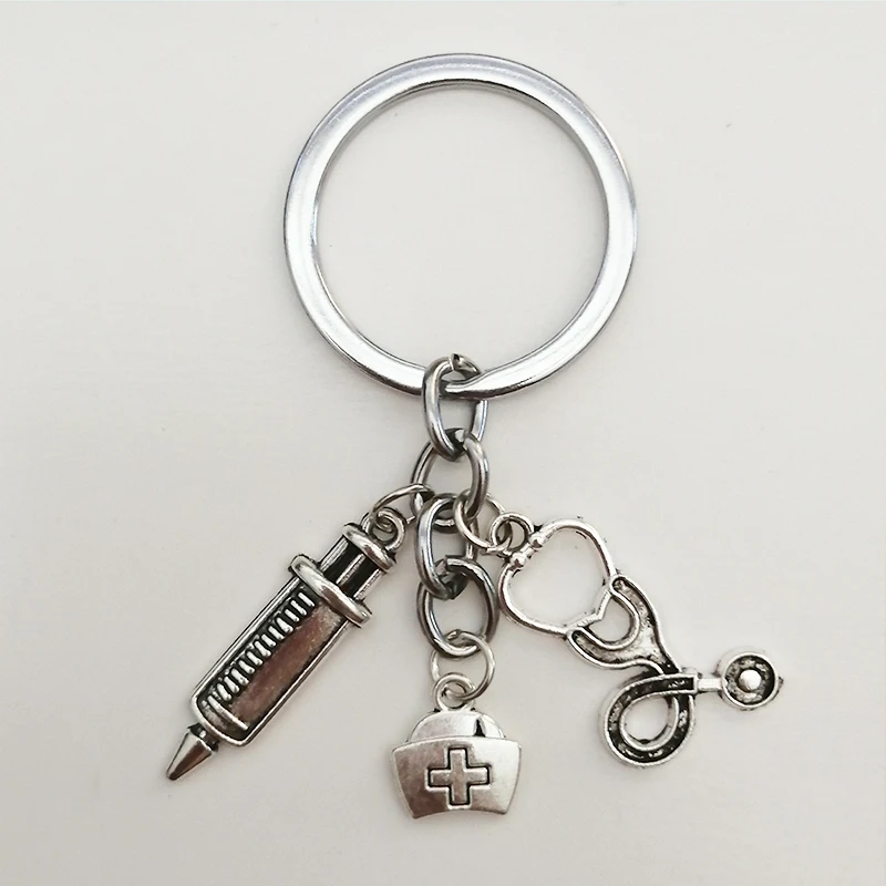 Nurse medical key chain medical box needle syringe stethoscope cute key ring jewelry gift medical worker gift
Nurse medical key chain medical box needle syringe stethoscope cute key ring jewelry gift medical worker gift