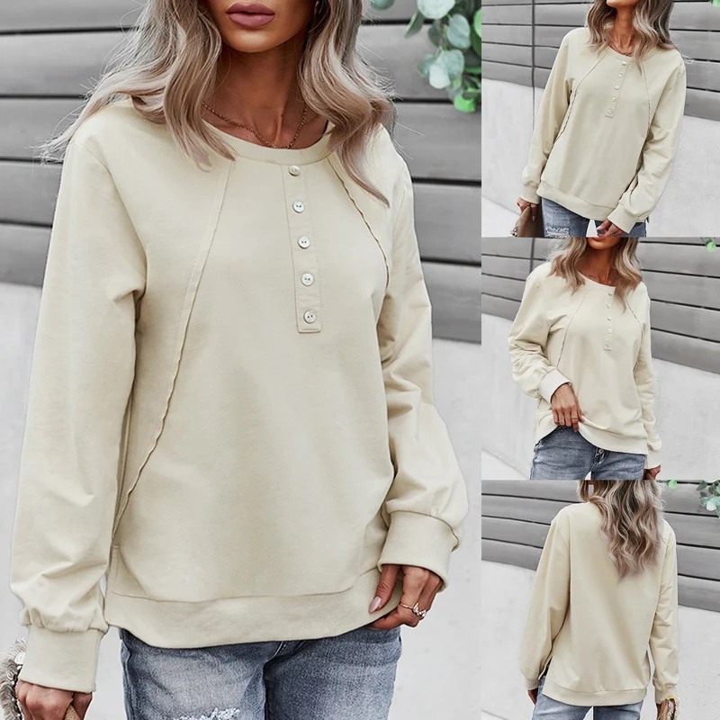 Women's Casual Long Sleeve Solid Round Neck No Hood Sweatshirts Basic Lightweight Pullover Tops
Women's Casual Long Sleeve Solid Round Neck No Hood Sweatshirts Basic Lightweight Pullover Tops