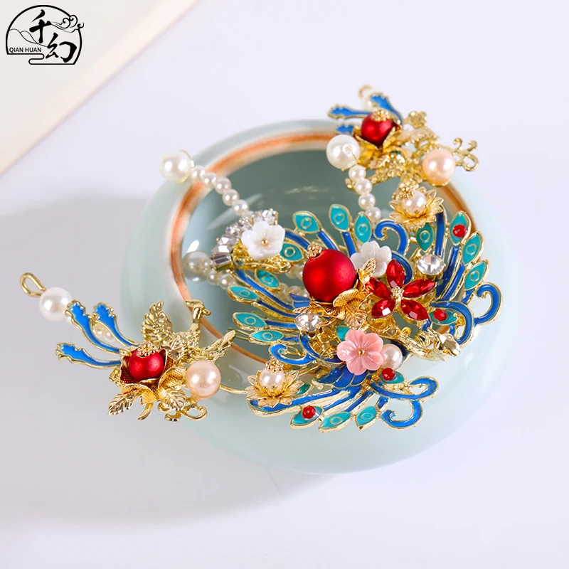 The headdress hair crown female antique steps shakes the tassel pearl hairpin Chinese style xiu he ancient attire | Аксессуары для