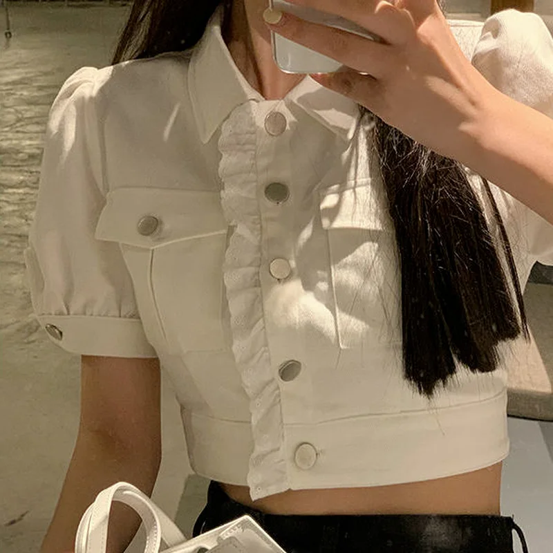 Basic Jackets Women White College Cropped Clothes Outwear Trendy Denim Thin Summer Short Sleeve All-match Ulzzang Lace Patchwork
Basic Jackets Women White College Cropped Clothes Outwear Trendy Denim Thin Summer Short Sleeve All-match Ulzzang Lace Patchwork