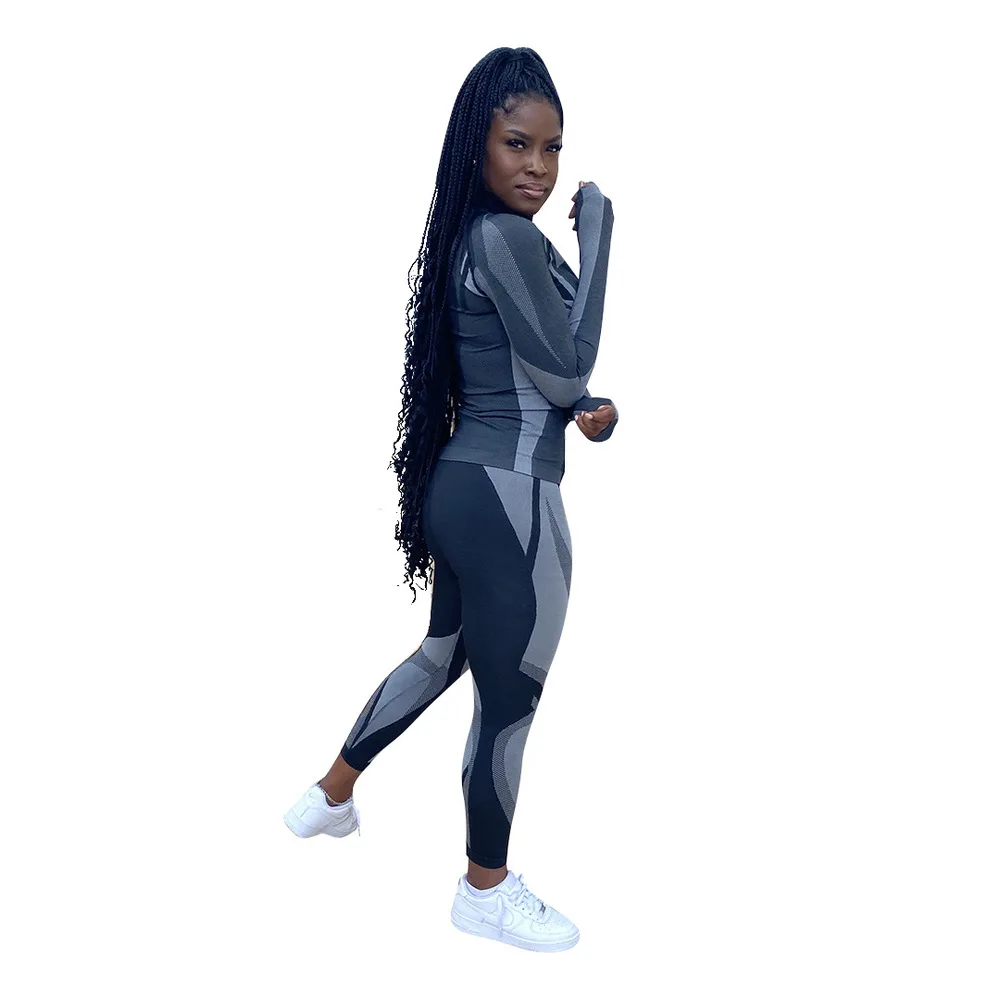 Casual Sportswear Workout 2 Piece Outfit Autumn Clothes for Women Color Block Long Sleeve Slim Coat and Biker Fitness Leggings
Casual Sportswear Workout 2 Piece Outfit Autumn Clothes for Women Color Block Long Sleeve Slim Coat and Biker Fitness Leggings