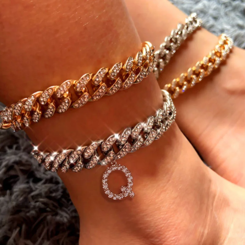 HaHaGirl Crystal Hip Hop Cuban Link A-Z Letter Anklets For Women Gold Silver Color Chain Alphabet Charm Foot Anklet Jewelry Gift
HaHaGirl Crystal Hip Hop Cuban Link A-Z Letter Anklets For Women Gold Silver Color Chain Alphabet Charm Foot Anklet Jewelry Gift