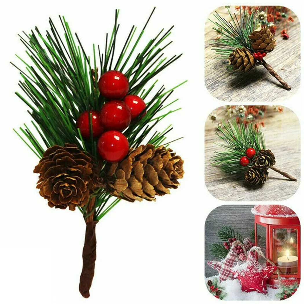 12*Christmas Pine Picks Stems Artificial Pine Needle Berry Plant Red Berry Pine Cone For Xmas Party Home Decor Hanging Pendant
12*Christmas Pine Picks Stems Artificial Pine Needle Berry Plant Red Berry Pine Cone For Xmas Party Home Decor Hanging Pendant