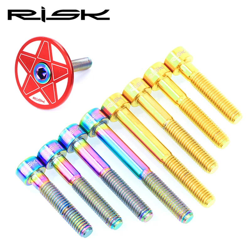 RISK M6x30/35/40/50mm Titanium Alloy Bicycle Headset Stem Caps Fixed Screws Stigma/Flat Type Bike Fixed Bolts Nuts Cycling Parts
RISK M6x30/35/40/50mm Titanium Alloy Bicycle Headset Stem Caps Fixed Screws Stigma/Flat Type Bike Fixed Bolts Nuts Cycling Parts