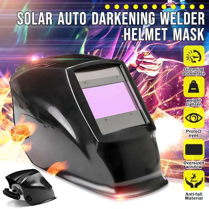 Solar Auto Darkening Adjustable Shade DIN 9-13/Rest DIN 4 Mig Welding Helmet Large View Area Arc Tig Mig Welders Mask
Solar Auto Darkening Adjustable Shade DIN 9-13/Rest DIN 4 Mig Welding Helmet Large View Area Arc Tig Mig Welders Mask