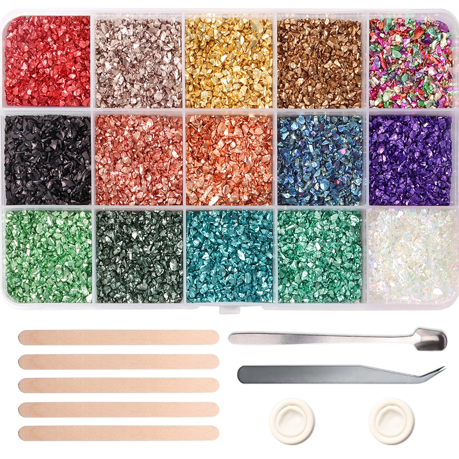 Crushed Glass Irregular Chips Kit, Sprinkles Chunky Glitter Metallic Chips for Nail Arts DIY Craft Vase Filler Epoxy Making
Crushed Glass Irregular Chips Kit, Sprinkles Chunky Glitter Metallic Chips for Nail Arts DIY Craft Vase Filler Epoxy Making