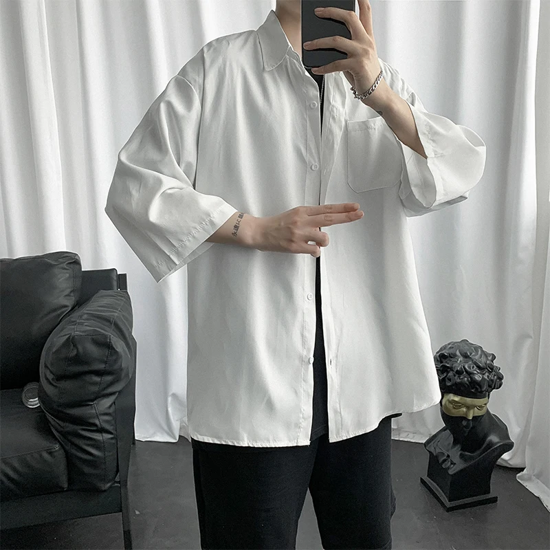 Summer Solid Color Shirt Men Korean Fashion Loose Business Casual Formal Shirt Men Harajuku Streetwear Long Sleeve Shirt Men
Summer Solid Color Shirt Men Korean Fashion Loose Business Casual Formal Shirt Men Harajuku Streetwear Long Sleeve Shirt Men