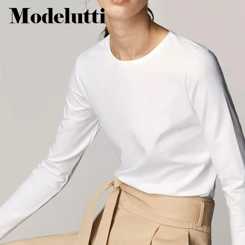 Modelutti SS England Style Simple Basic Cotton Harajuku Tshirt Autumn Long Sleeve T Shirt Women Camisetas Verano Mujer 2022 Tops
Modelutti SS England Style Simple Basic Cotton Harajuku Tshirt Autumn Long Sleeve T Shirt Women Camisetas Verano Mujer 2022 Tops