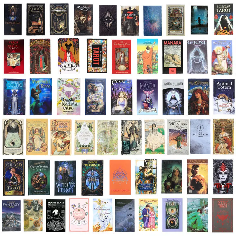 

200 Style Tarot Cards Oracle Golden Art Nouveau The Green Witch Universal Celtic Thelema Steampunk Tarot Board Deck Games