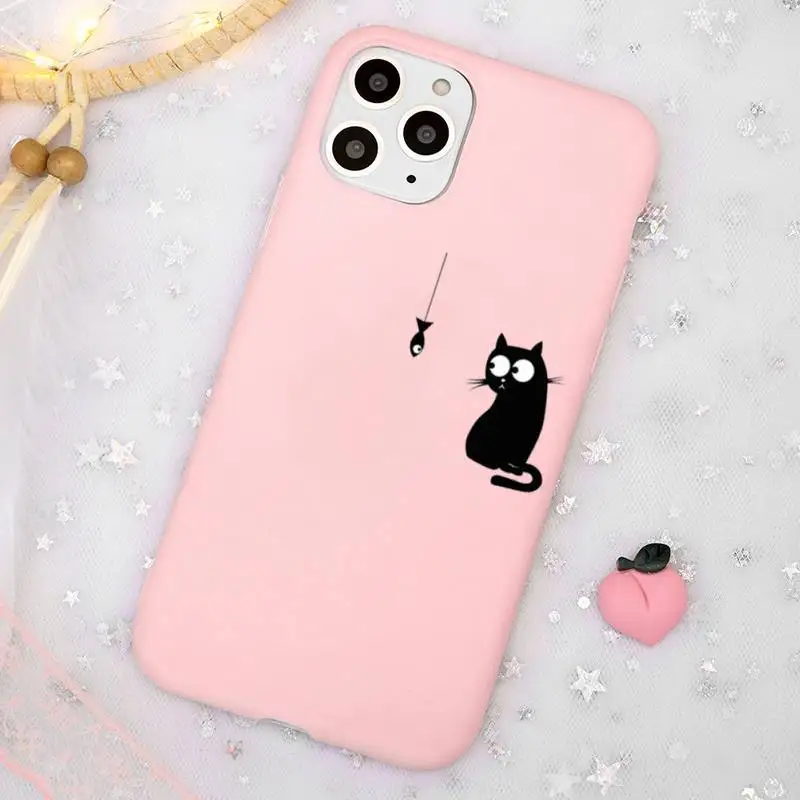 Cute Cat Black Cat Cartoon Phone Case Candy Color Pink for iPhone 11 pro XS MAX 8 7 6 6S Plus X 5S SE 2020 XR
Cute Cat Black Cat Cartoon Phone Case Candy Color Pink for iPhone 11 pro XS MAX 8 7 6 6S Plus X 5S SE 2020 XR