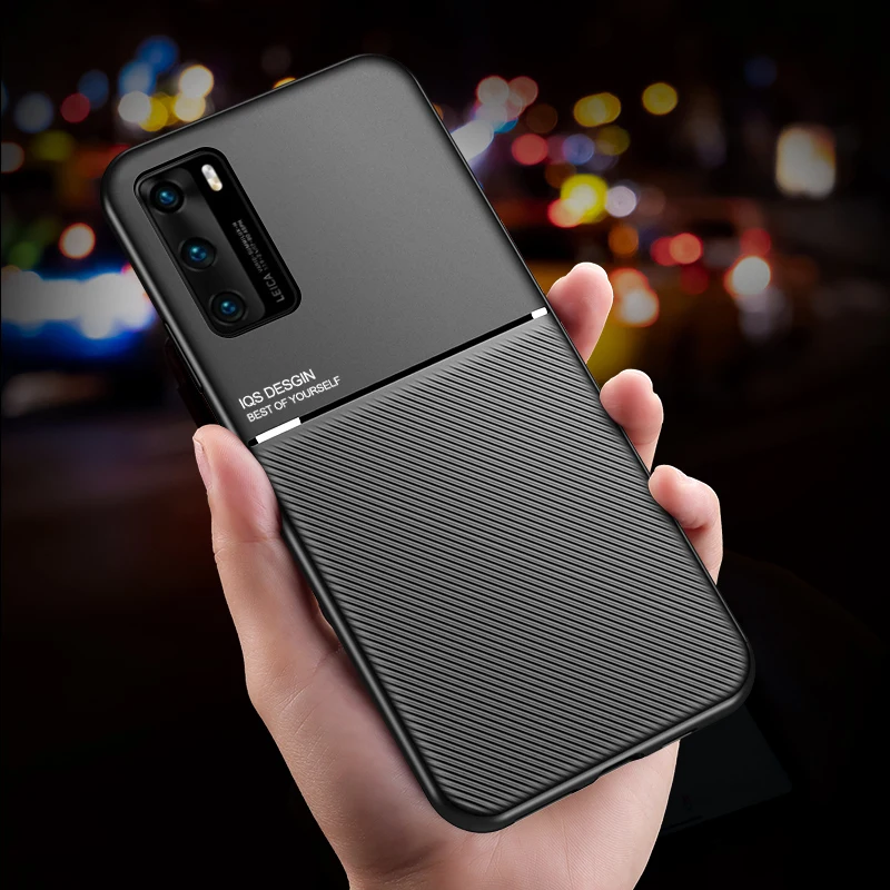 Роскошный тонкий кожаный чехол Voor для Honor 20 Pro lite 10 Ingebouwde Magnetische Auto Plaat Zacht cover