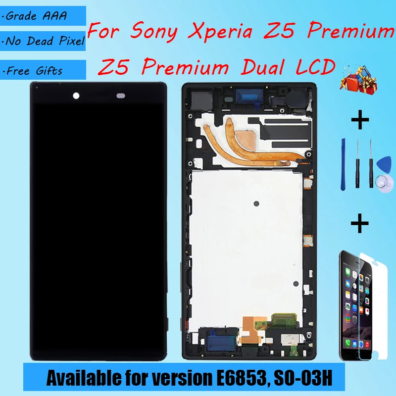 Для Sony Xperia Z5 Премиум E6853 E6833 E6883 SO 03H ЖК экран в сборе с передней панели телефона