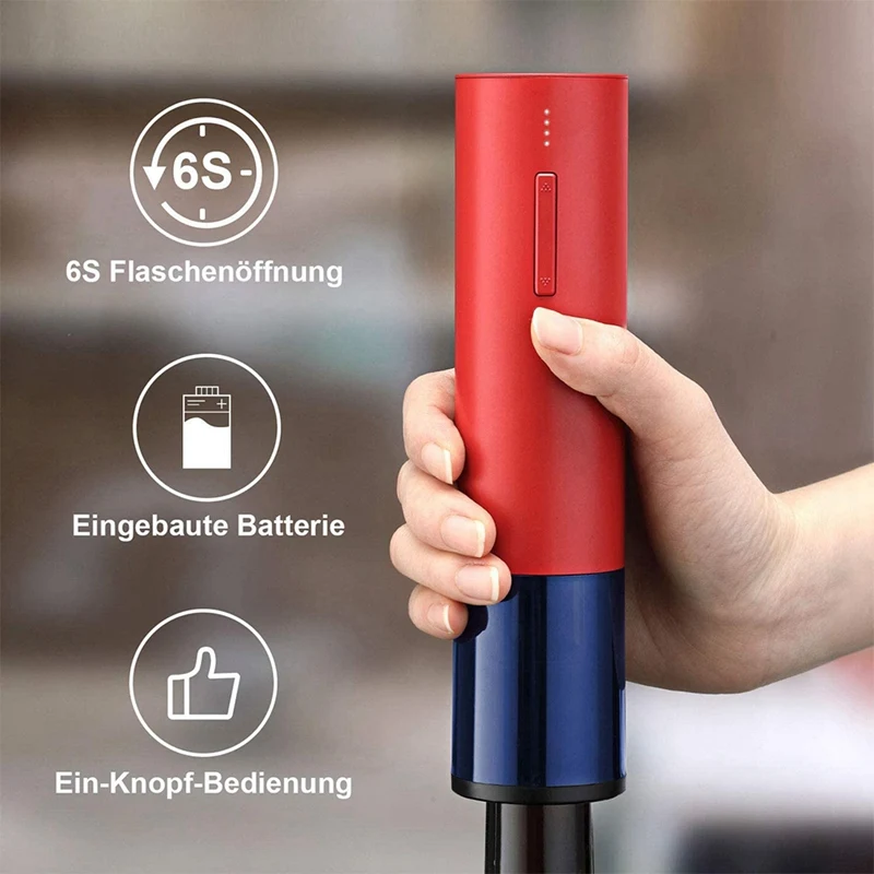 Electric Mini Corkscrew, 6 Seconds Automatic Bottle Opener, Wine Opener for Wine Lovers / Family Celebration
Electric Mini Corkscrew, 6 Seconds Automatic Bottle Opener, Wine Opener for Wine Lovers / Family Celebration