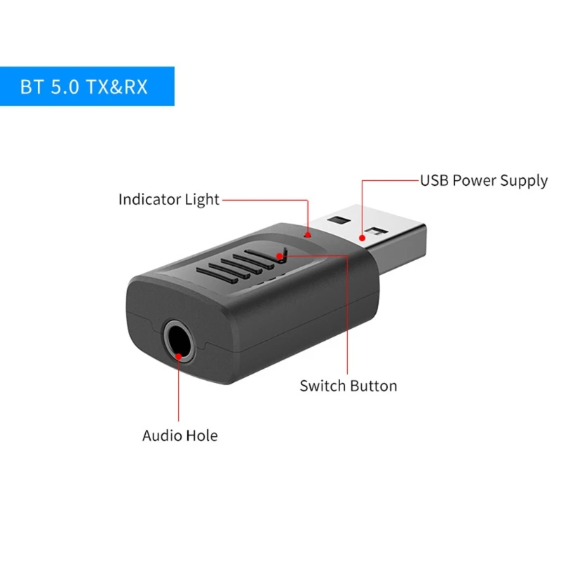 20CB Bluetooth 5.0 Transmitter Receiver Adapter Dongle Wireless USB Micro AUX Mini Transfer for Car PC Phone 1.77x0.78in
20CB Bluetooth 5.0 Transmitter Receiver Adapter Dongle Wireless USB Micro AUX Mini Transfer for Car PC Phone 1.77x0.78in