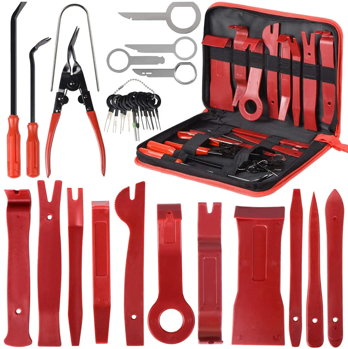 Car Trim Removal Tool Kit Auto Door Panel Removal Tool for Dash Center Console Installation and Remover 19-38Pcs(Red)
Car Trim Removal Tool Kit Auto Door Panel Removal Tool for Dash Center Console Installation and Remover 19-38Pcs(Red)