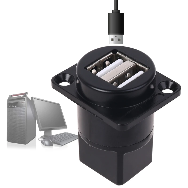 D type socket Metal USB 2.0 socket female to female USB connector panel mounting 
D type socket Metal USB 2.0 socket female to female USB connector panel mounting