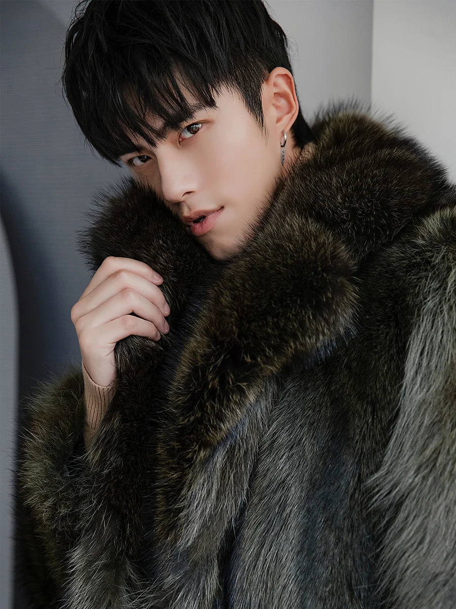 Winter Real Fur Coat Men Long Natural Raccoon Fur Jacket Warm Luxury Coat Men Overcoat Winter Fur Jackets 18150-2 KJ3441 
Winter Real Fur Coat Men Long Natural Raccoon Fur Jacket Warm Luxury Coat Men Overcoat Winter Fur Jackets 18150-2 KJ3441