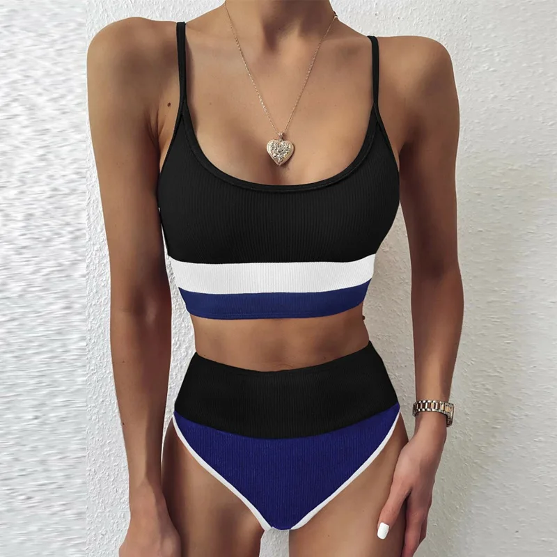 2022 Sexy High Waist Bikini Set Patchwork Swimwear Women Swimsuit Female Rib Bikinis Bathers Bathing Suits Beachwear Swim
2022 Sexy High Waist Bikini Set Patchwork Swimwear Women Swimsuit Female Rib Bikinis Bathers Bathing Suits Beachwear Swim