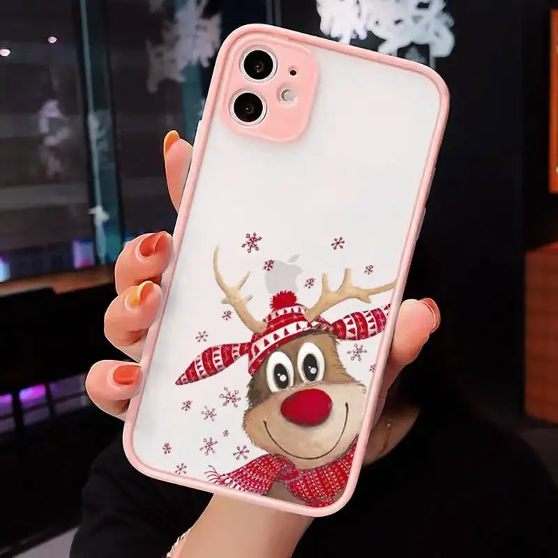 Cute Christmas Elk Phone Case Matte transparent For Pink iPhone 12 Mini 11 Pro XR XS Max 7 8 Plus X Back Cover 
Cute Christmas Elk Phone Case Matte transparent For Pink iPhone 12 Mini 11 Pro XR XS Max 7 8 Plus X Back Cover