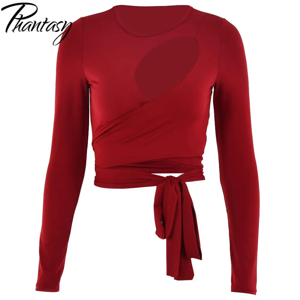 Phantasy 2021 Summer New Women Top Sexy Hollow Wrapped Chest Strappy O-Neck T-Shirts Long-Sleeved Solid Color Stitching Slim Top
Phantasy 2021 Summer New Women Top Sexy Hollow Wrapped Chest Strappy O-Neck T-Shirts Long-Sleeved Solid Color Stitching Slim Top