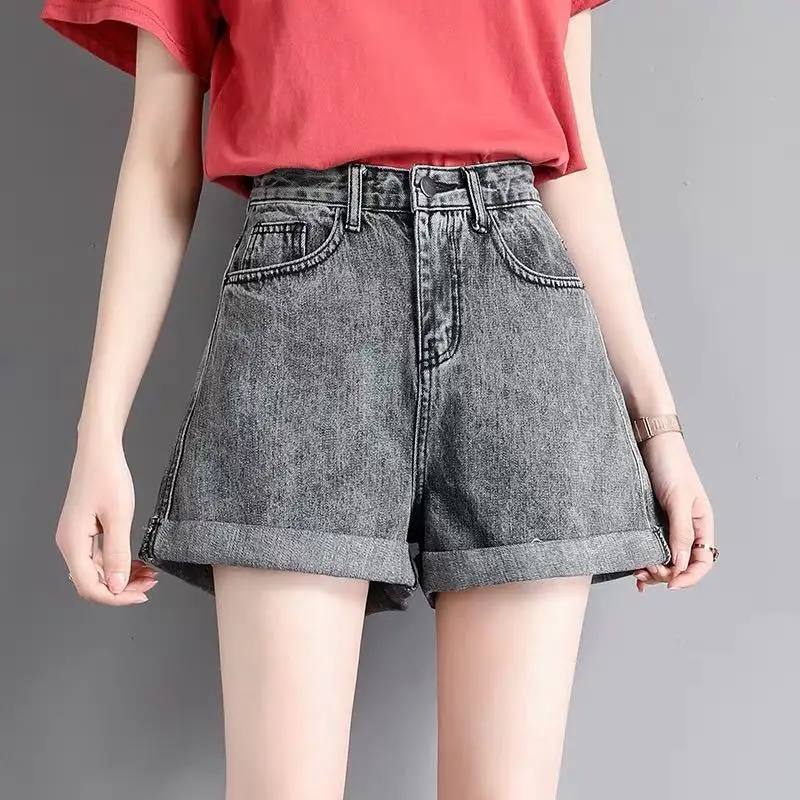 Smoky Gray High Waist Denim Shorts Women's Summer 2021 New Style Thin Loose and High Curled Hot Pants
Smoky Gray High Waist Denim Shorts Women's Summer 2021 New Style Thin Loose and High Curled Hot Pants
