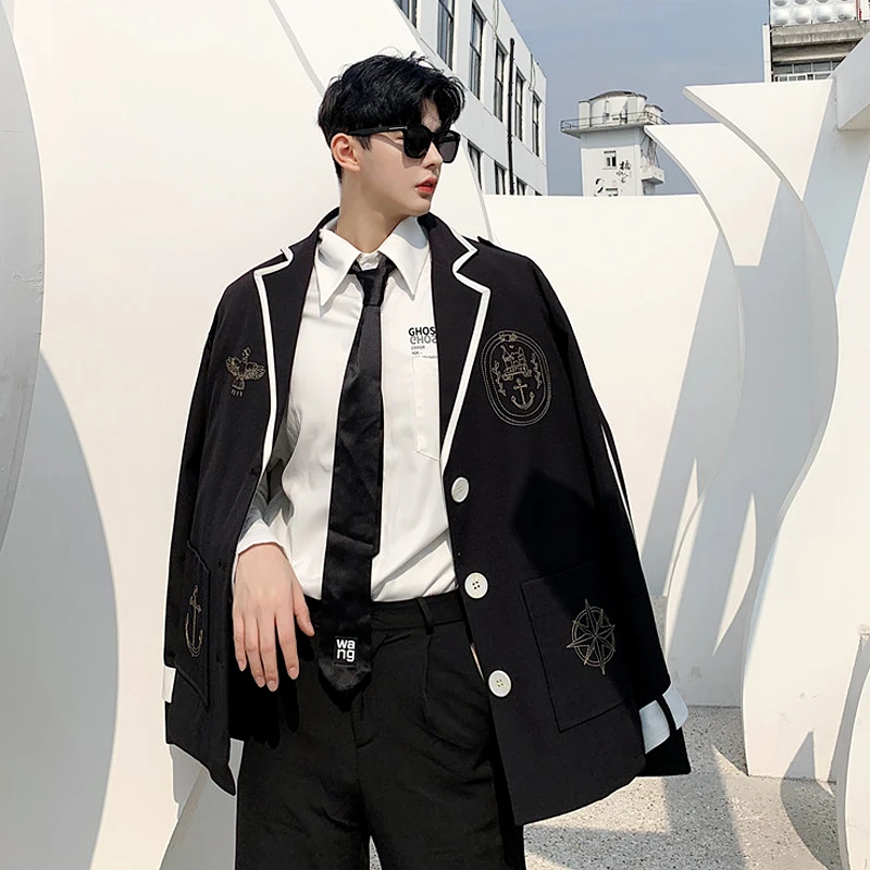 Осенне-зимний стилист, вышивка в стиле интернет-знаменитостей, школьный маленький костюм, модный мужской свободный и утепленный студенческ... 
Осенне-зимний стилист, вышивка в стиле интернет-знаменитостей, школьный маленький костюм, модный мужской свободный и утепленный студенческ...