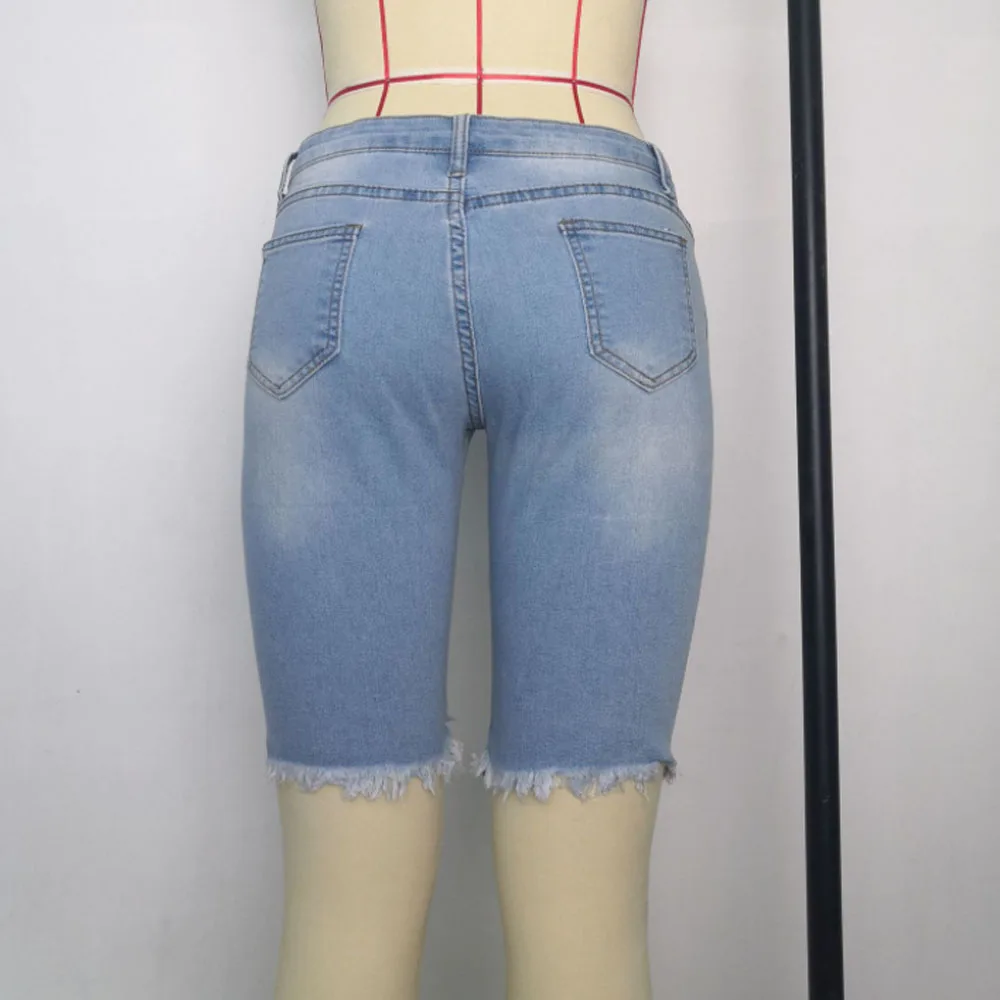 Women Elastic Destroyed Hole Short Pants Denim Shorts Ripped Jeans Women's Denim Shorts
Women Elastic Destroyed Hole Short Pants Denim Shorts Ripped Jeans Women's Denim Shorts